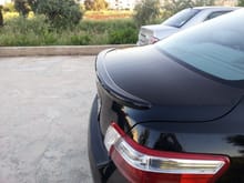 Side view of rear spoiler after installation