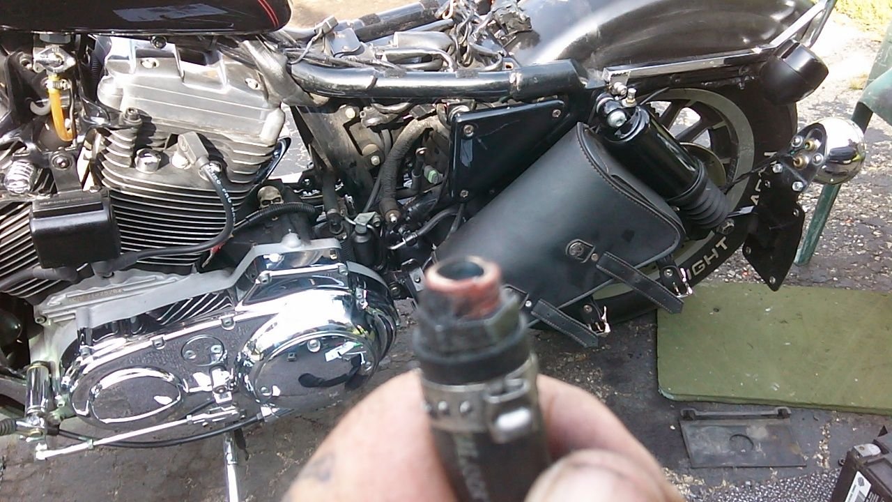 2000 Harley Sportster XL1200C spitting oil out of breather tube [Pictures] Harley Davidson Forums