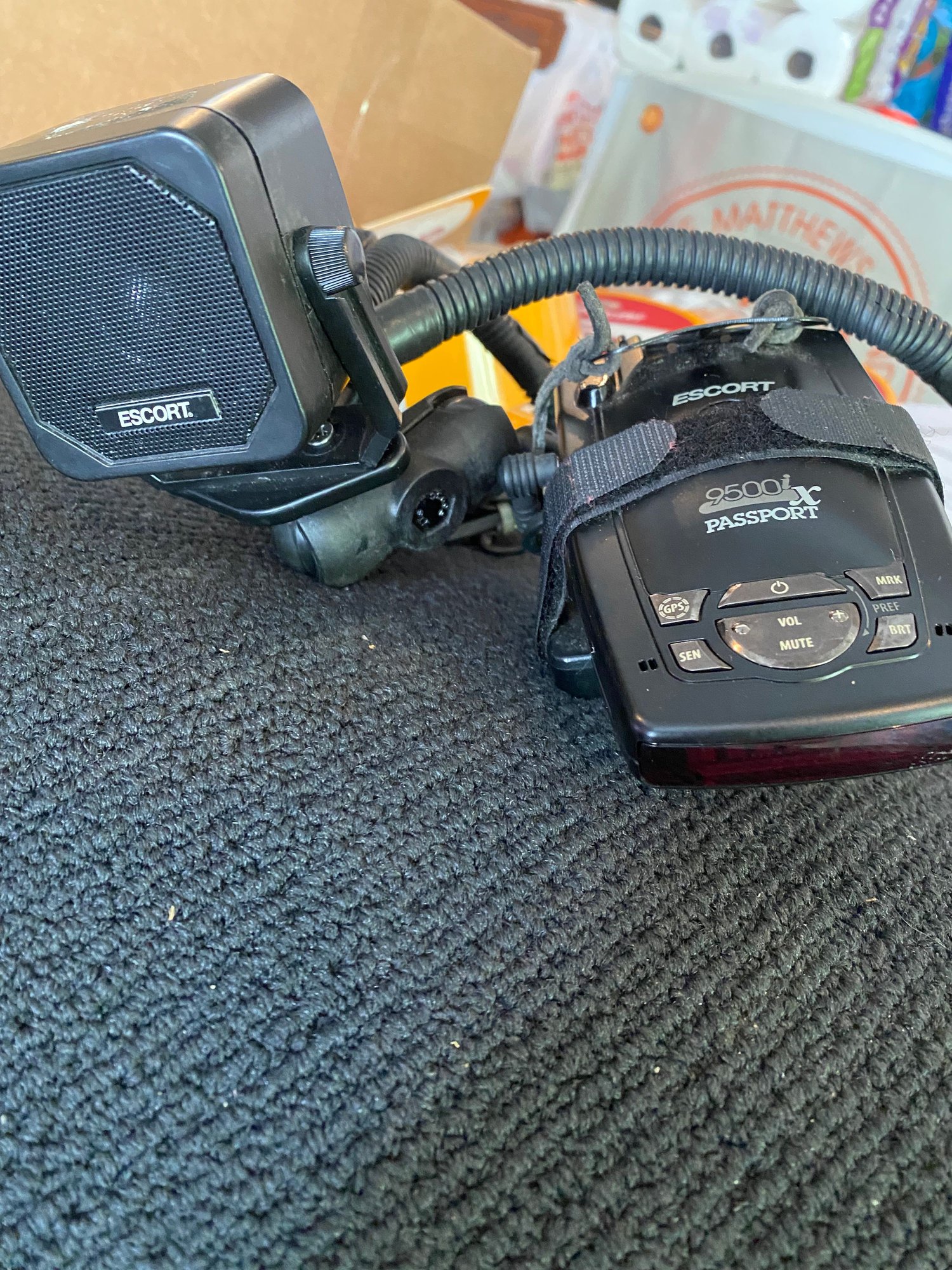 FOR SALE Escort Radar Detector with Ram Mount, Amp. Speaker Harley