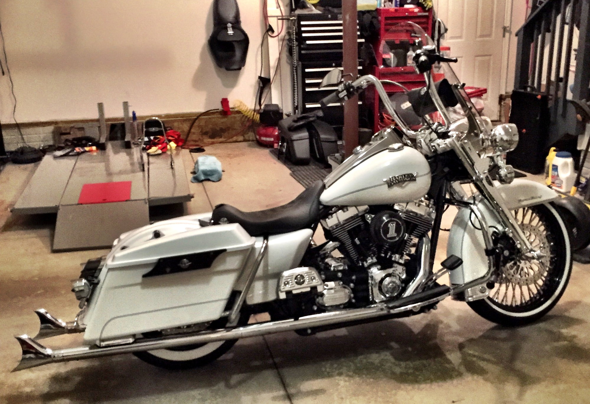 road king with hard bags