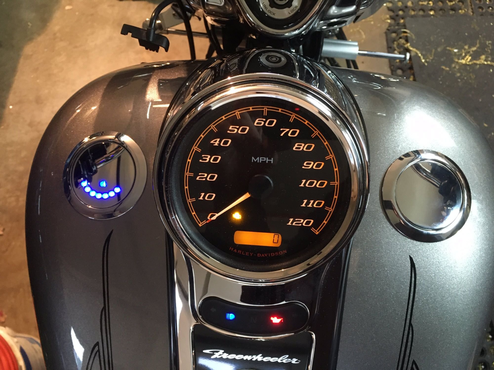 Installed flush mounted gas cap and fuel gauge Harley Davidson Forums