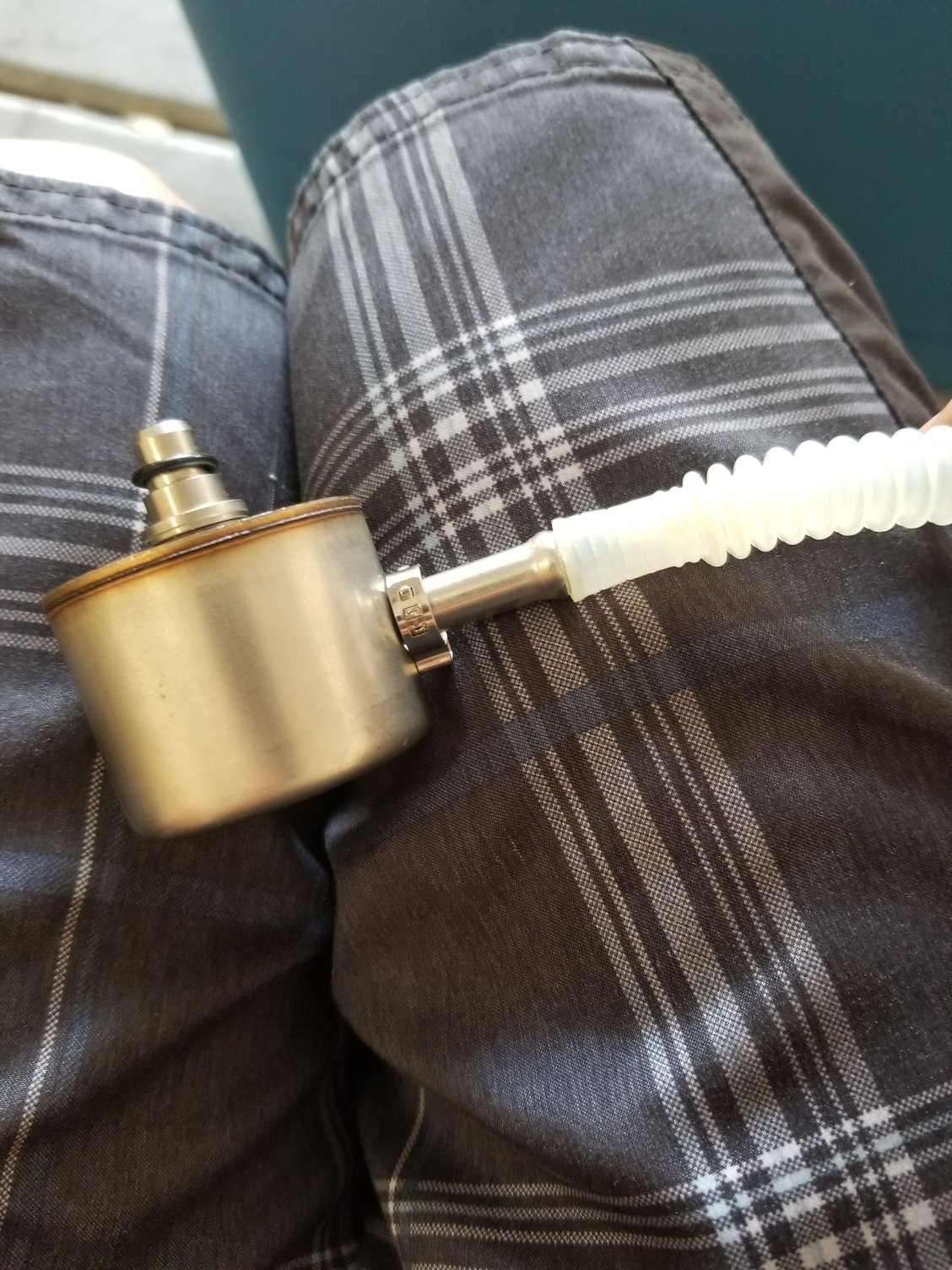 How to attach corrugated fuel line to fuel filter? Too tight Harley