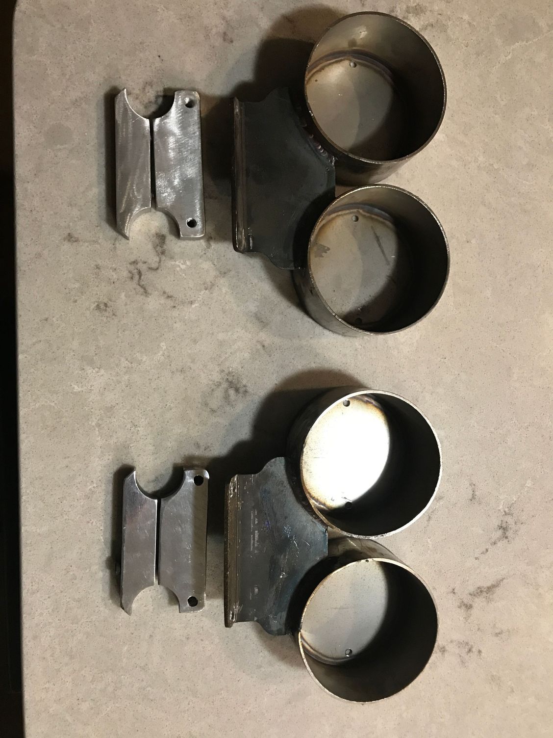 Custom dual gauge pods for t bars with mounting clamp Harley Davidson