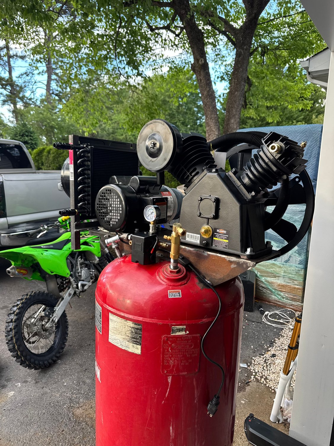 Got a 5 HP Vevor motor and 175 PSI HF two stage compressor head