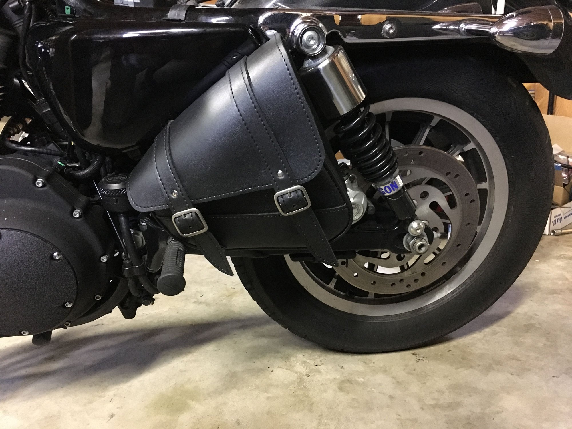 sportster swingarm bag with passenger pegs