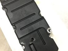 Mystery solved. Looks like he somehow tripped up a rod/bolt that had the perfect length to wedge between the road and the pan. Once in a million. 