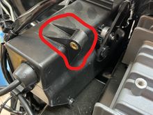 This tab has to come off for rack to fit.  The glovebox is fairly stable without this connected, but just for piece of mind I do plan to drill a hole and run a bolt through amp rack and back area of the glovebox to fully secure it.