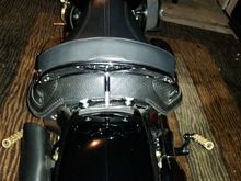 Shorty grab rail backrest with custom threaded 1 inch riser to clear passenger seat.
