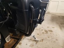 Black chrome engine guard with Kury's new Heavy Industry Switch Blade footpegs.