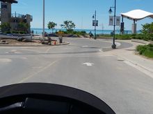 The beach at the waters edge in Grand Bend, Ontario.