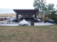This venue was built specifically for Hogs for Hospice right on the shore of Lake Erie. A band played each night here.