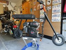 My custom built H-D Dyna Javelina.  Made with parts from the FXDL and the other H-D...Home Depot.  Rides terrible and fast but it's a start for the kids.