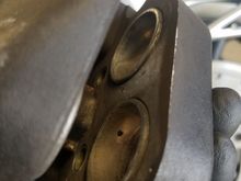 Caliper removed. For future readers, the socket size is a metric one. 12pt 10mm to get the calipers off. Then a 12pt 1/4" for the pad pins. I'm sure this is common knowledge, but you never know who is reading.