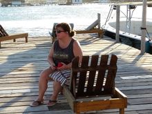 Suzie on the dock at the end of the pier.
