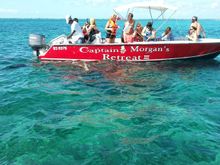 View from our boat at Shark/Ray Alley off Ambergris Caye, Belize
