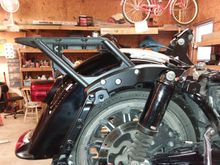 Dipped the tour pak mount and the saddlebag thing-a-muh-bobs, rear fender chrome parts.