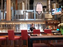 The bar inside the brewery.