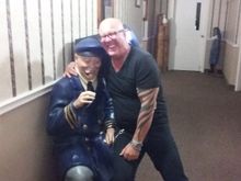Mark and his buddy in the hotel lobby!