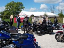 Waiting to meet up with one of the riders along the way in Wyoming Ontario.