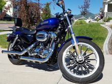 Forward controls are going on at the same time as the carb tune.  Beggars can't be choosers, but I definitely wouldn't have chosen mid controls if I had other options.  The black wheels are much more my style compared to spoked wheels.  