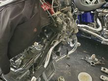 Went to grease my head bearings , but they are toast... doing fork oil and wheel bearings while everything is tore apart