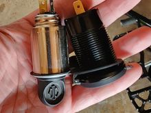 The stock 12v outlet on the left was smaller than the new one on the right