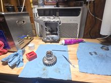 Transmission going back together.