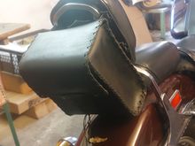 Rear sissy bar pouch , theses  are reproduction but still made with care & feature the DG  stamped emblem !