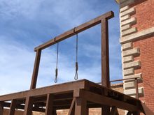 Just outside the courthouse