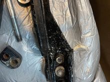 Repaired Bracket: was welded with a piece of angle iron and the bolted on.