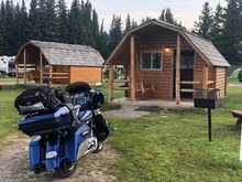 This was at KOA in Hinton where stayed last night. They didn’t have a tent site but had the cabin. Said OK