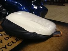 Remove stock passenger pillion vinyl...