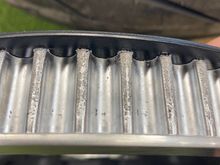 Maybe an optical illusion because it isn't smooth but the rough area seem flatter and wider 