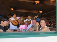 Fish tacos for lunch. New friends from Switzerland and New York.