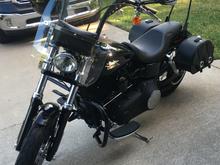 This was my old street bob. I also have a sissy bar for ridin 2 up but I don't know why cause my fiancé has a sportster.