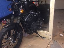 homemade bike lift I made out of a 2x8 , worked awesome for $12