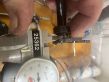 Thickness of Baker pedestal block shaft against transmission sleave.