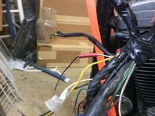 Most of the wires were cut and taped..