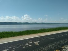 Riding along the Mississippi River.