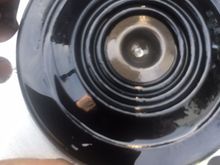 Inside of old unit. Looks to be a slight indent started from pushrod. Think I will replace with newer version.
