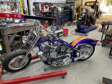Sits pretty good as waiting on the front controls and master cylinder so I can take it off the lift so I can put the kick stand on !