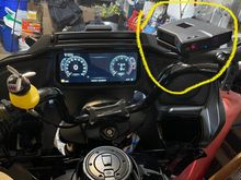 Valentine one mounted using brake lever ball mount adapter