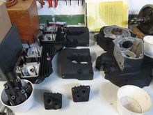 Engie parts back from the coater & ready for assy.