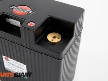 Notice, the battery's charging posts are not installed out of the box, this allows the user to configure the battery's wires as needed for a clean installation.