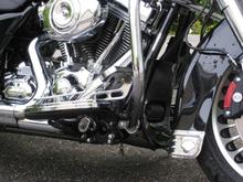 R Side- FBI Chin Spoiler, Klock Werks Footboard Pan, Ext Brk Lever