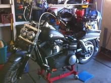 Up on the chopping block ready to get to work.