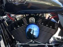 Red Screamin' Eagle 10mm Plug Wires &amp; my Lone Soldier Horn Cover