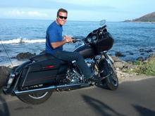 Riding a rental on Maui