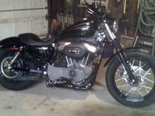 took the pipes off to repowder them and wrap em. bike looks brand new again