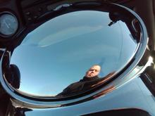 reflection off of the gas door.